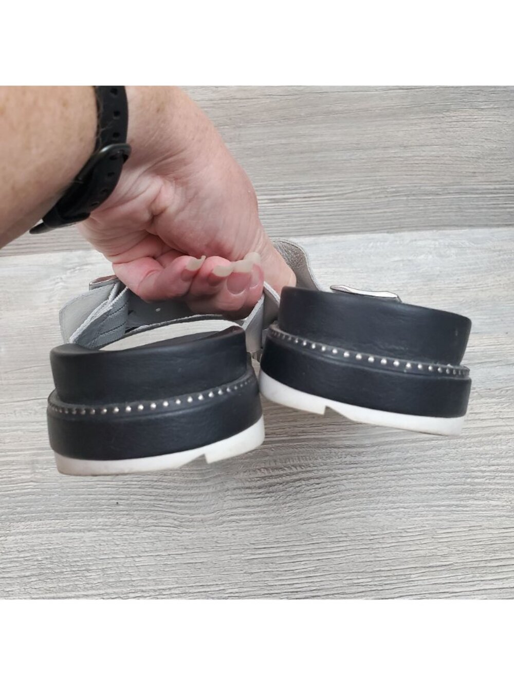 Sorel Roaming Buckle Slide in Sea Salt - Picture 8 of 11
